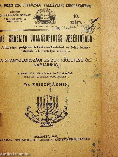 Az izraelita vallásoktatás vezérfonala