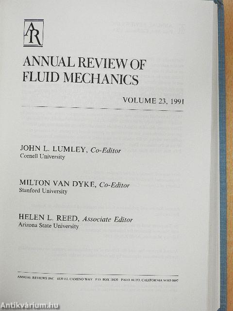 Annual Review of Fluid Mechanics 1991