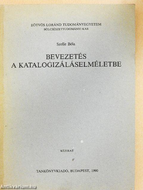 Bevezetés a katalogizáláselméletbe