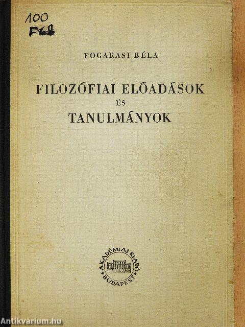 Filozófiai előadások és tanulmányok