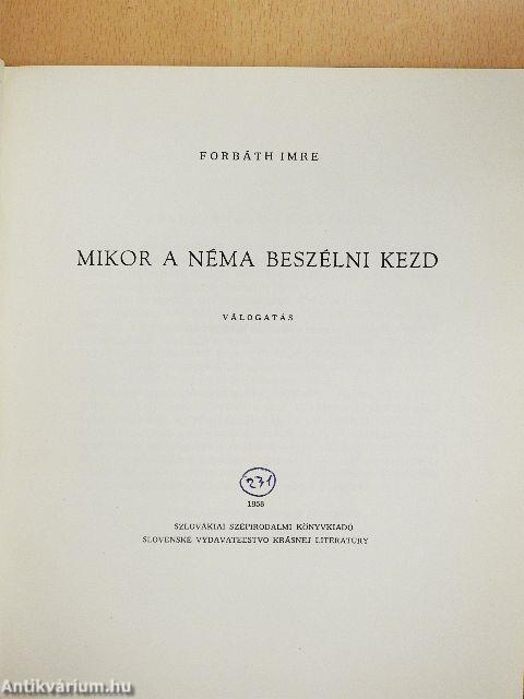 Mikor a néma beszélni kezd