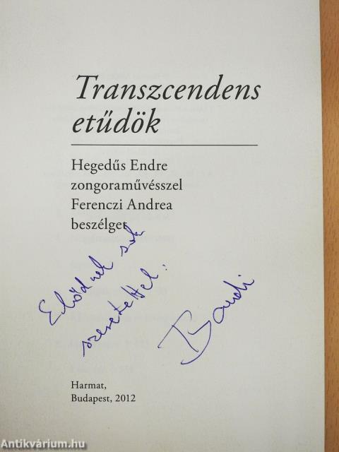 Transzcendens etűdök (dedikált példány)