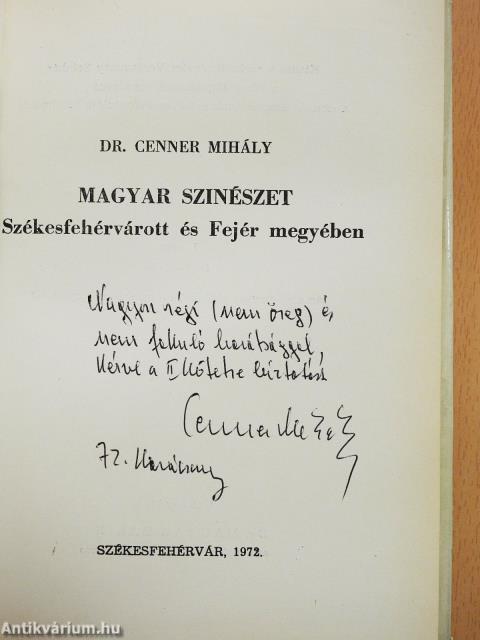 Magyar színészet (dedikált példány)