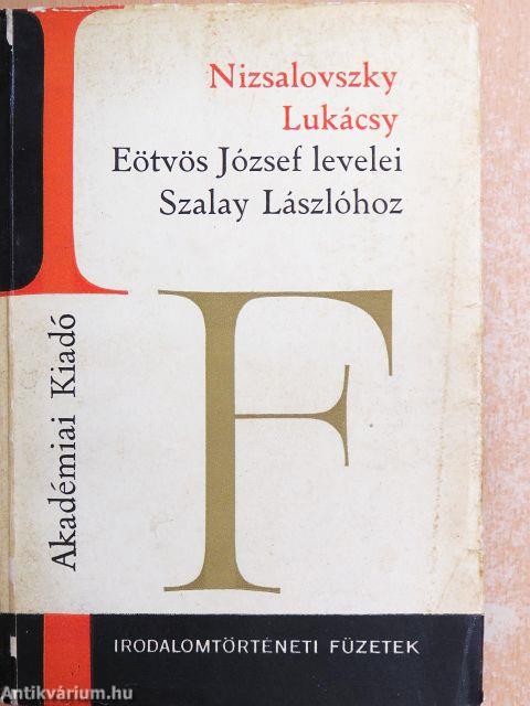 Eötvös József levelei Szalay Lászlóhoz