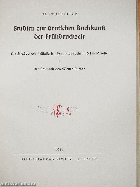 Studien zur deutschen Buchkunst der Frühdruckzeit