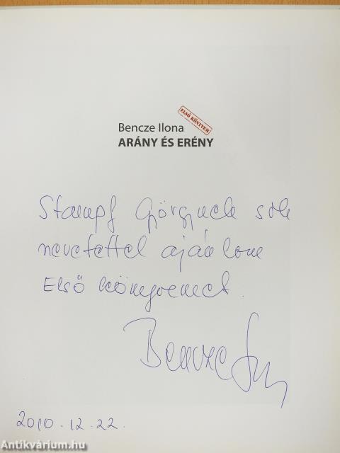 Arány és erény (dedikált példány)