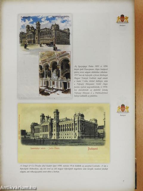 Bíróságok, igazságügyi paloták régi képeslapokon (dedikált példány)