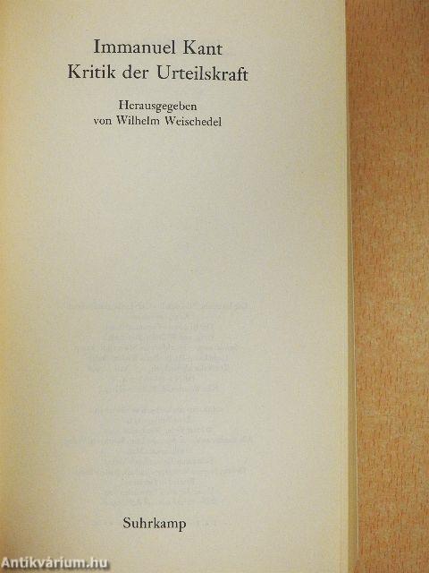 Kritik der Urteilskraft