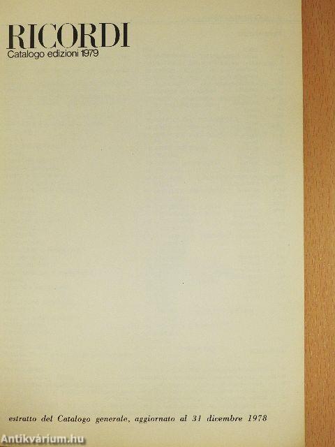Ricordi - Catalogo edizioni 1979