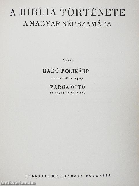 A Biblia története a magyar nép számára