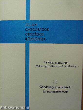 Gazdaságsoros adatok és mutatószámok III.