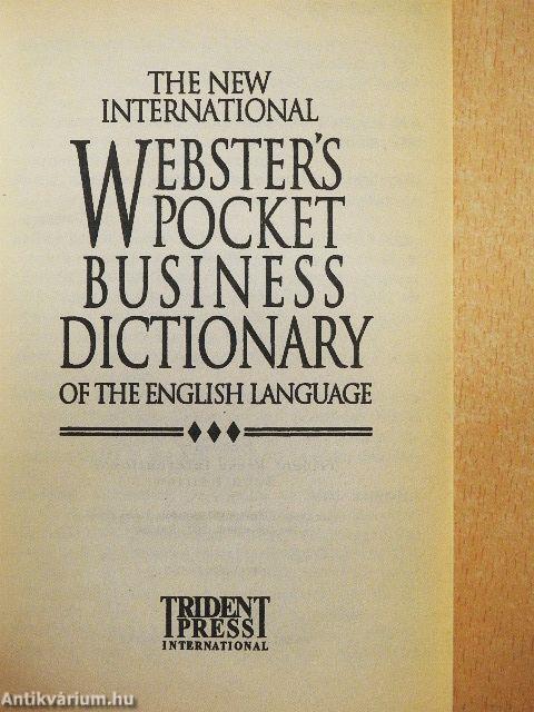 The New International Webster's Pocket Business Dictionary of the English Language