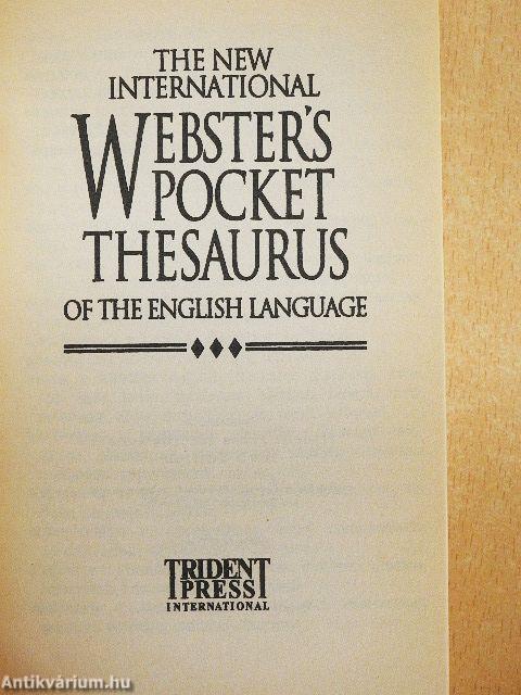 The New International Webster's Pocket Thesaurus of the English Language
