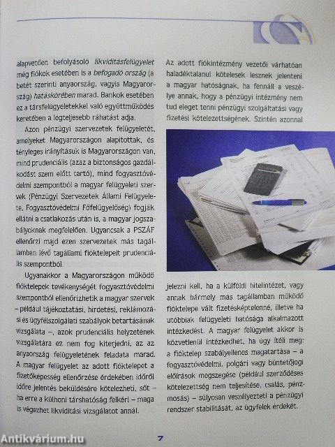 EU-csatlakozás, pénzügyi felügyelet és fogyasztóvédelem