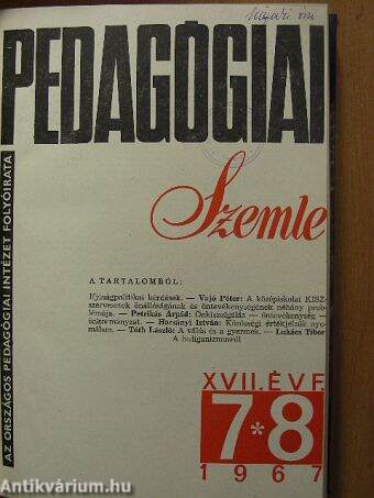 Pedagógiai szemle 1967. július-december (fél évfolyam)