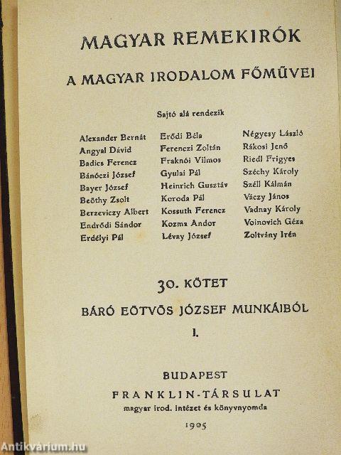 Báró Eötvös József munkáiból I.