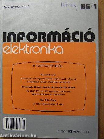 Információ-elektronika 1985. (nem teljes évfolyam)