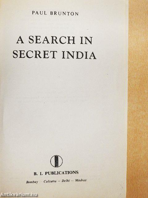 A Search in Secret India