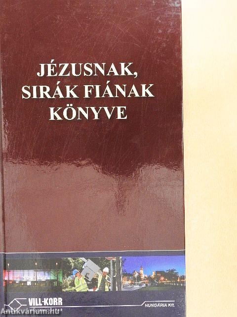Jézusnak, Sirák fiának könyve