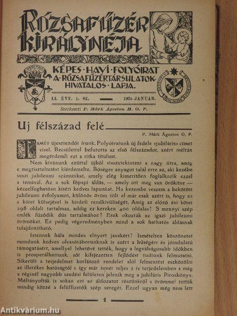 Rózsafűzér királynéja 1935. (nem teljes évfolyam)