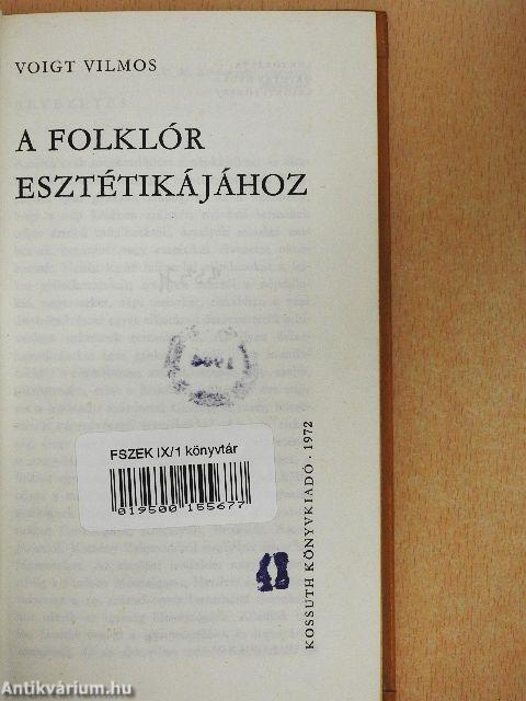 A folklór esztétikájához