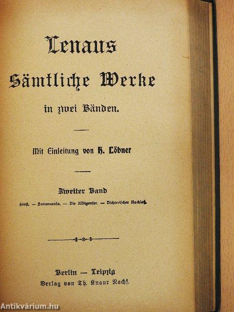 Lenaus sämtliche Werke in zwei Bänden I-II. (gótbetűs)