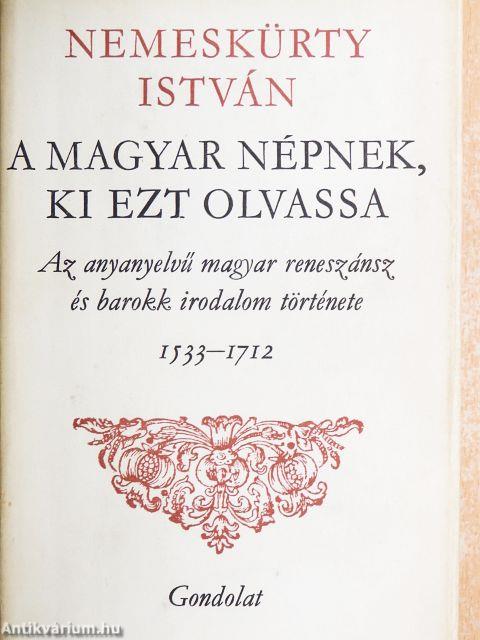 A magyar népnek, ki ezt olvassa