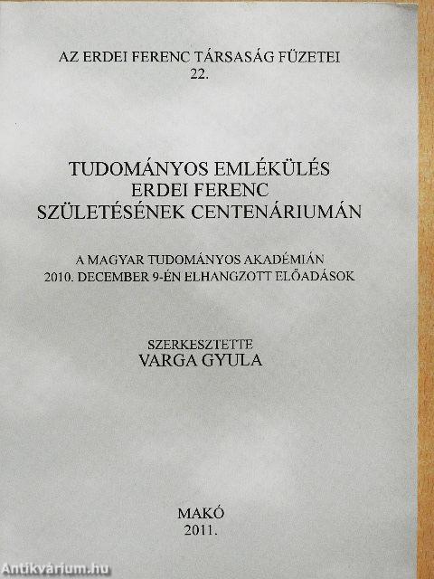 Tudományos emlékülés Erdei Ferenc születésének centenáriumán