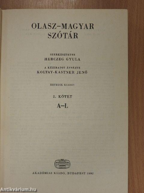Olasz-magyar nagyszótár 1-2.