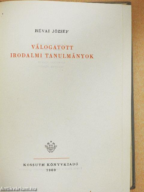 Válogatott irodalmi tanulmányok