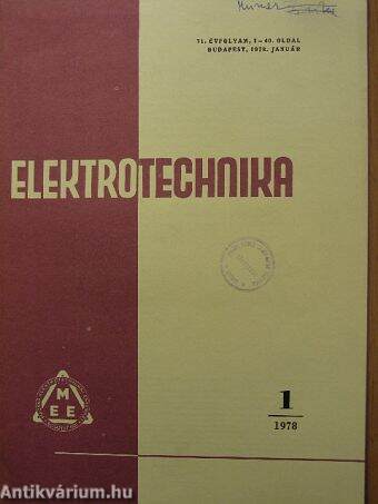 Elektrotechnika 1978. (nem teljes évfolyam)