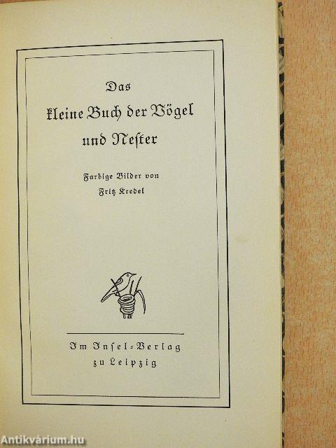 Das kleine Buch der Vögel und Nester (gótbetűs)
