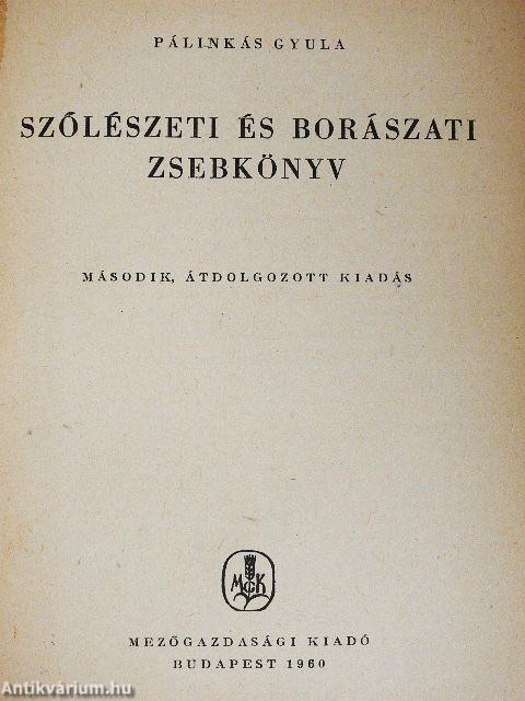 Szőlészeti és borászati zsebkönyv
