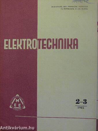 Elektrotechnika 1981. (nem teljes évfolyam)