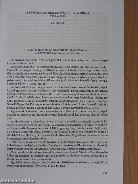 A szegedi Katolikus Nővédő Egyesület 1909-1918