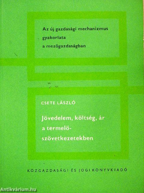 Jövedelem, költség, ár a termelőszövetkezetekben