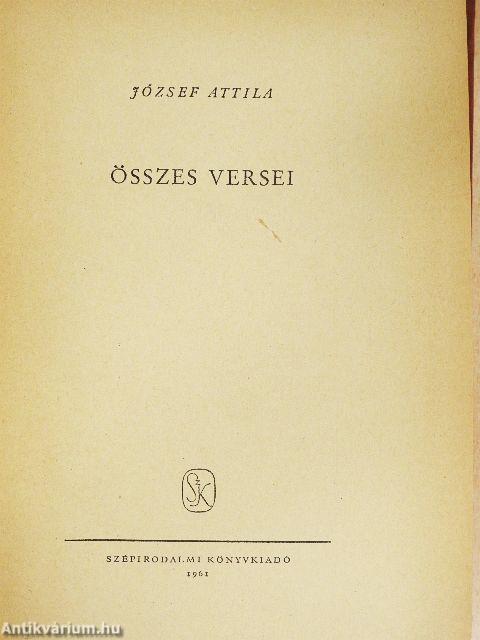 József Attila összes versei