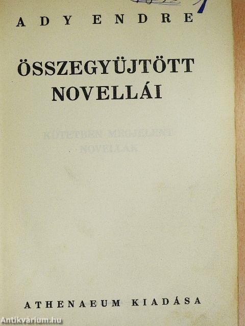 Ady Endre összegyüjtött novellái