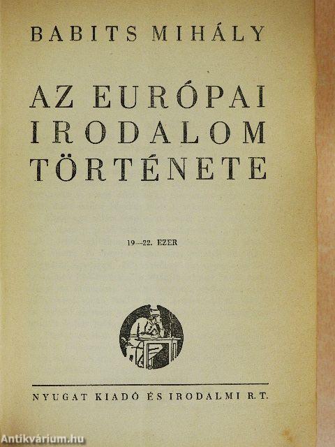 Az európai irodalom története