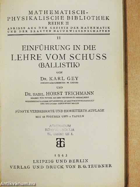 Einführung in die Lehre vom Schuss