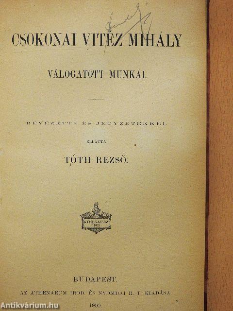 Csokonai Vitéz Mihály válogatott munkái