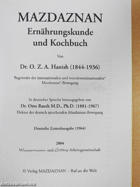 Mazdaznan - Ernährungskunde und Kochbuch