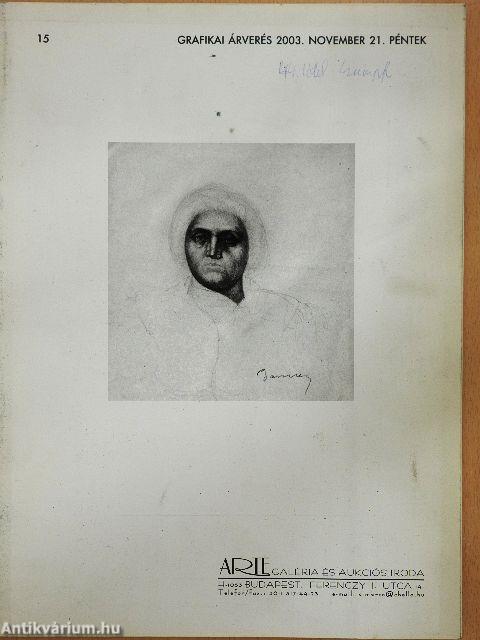 15. Grafikai árverés 2003. november 21. péntek