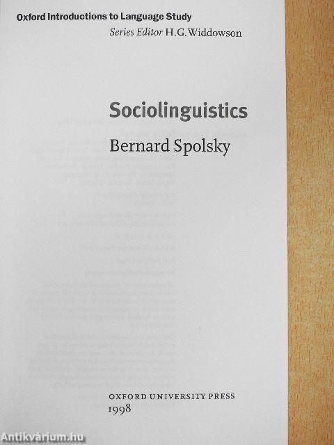 Sociolinguistics