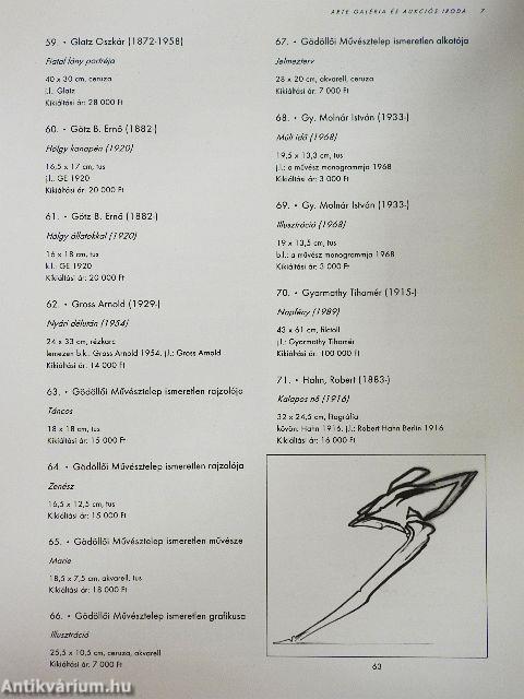 7. Grafikai árverés 2001. március 1. csütörtök