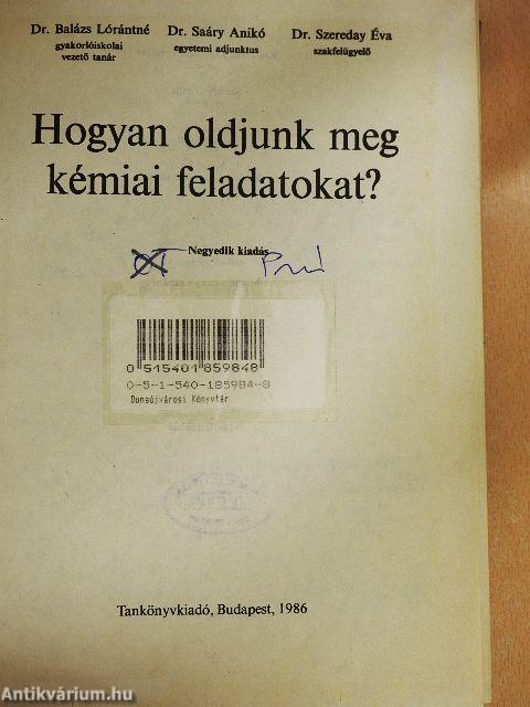 Hogyan oldjunk meg kémiai feladatokat?
