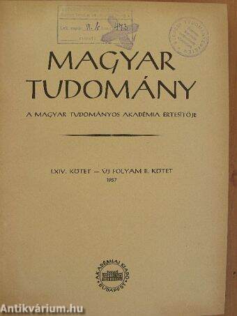 Magyar Tudomány 1957. (nem teljes évfolyam)