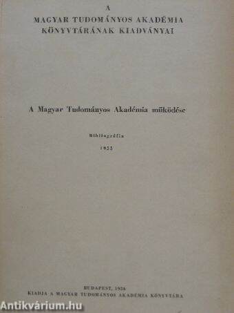 A Magyar Tudományos Akadémia működése 1955