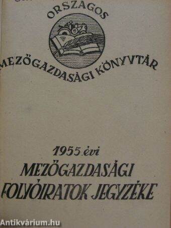 1955. évi mezőgazdasági folyóiratok jegyzéke