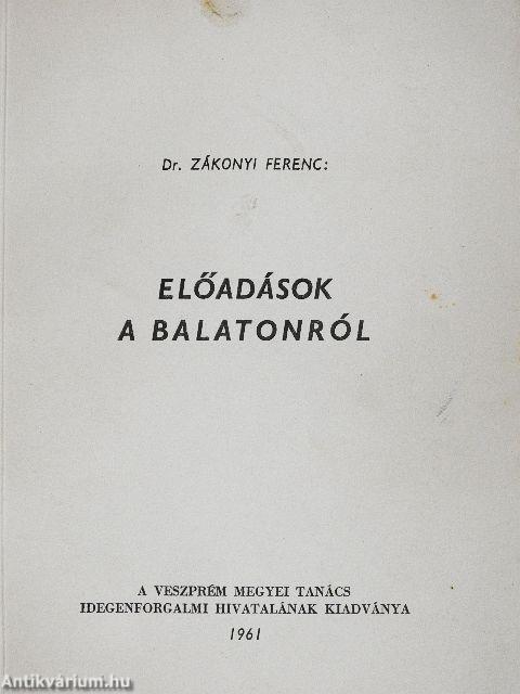 Előadások a Balatonról